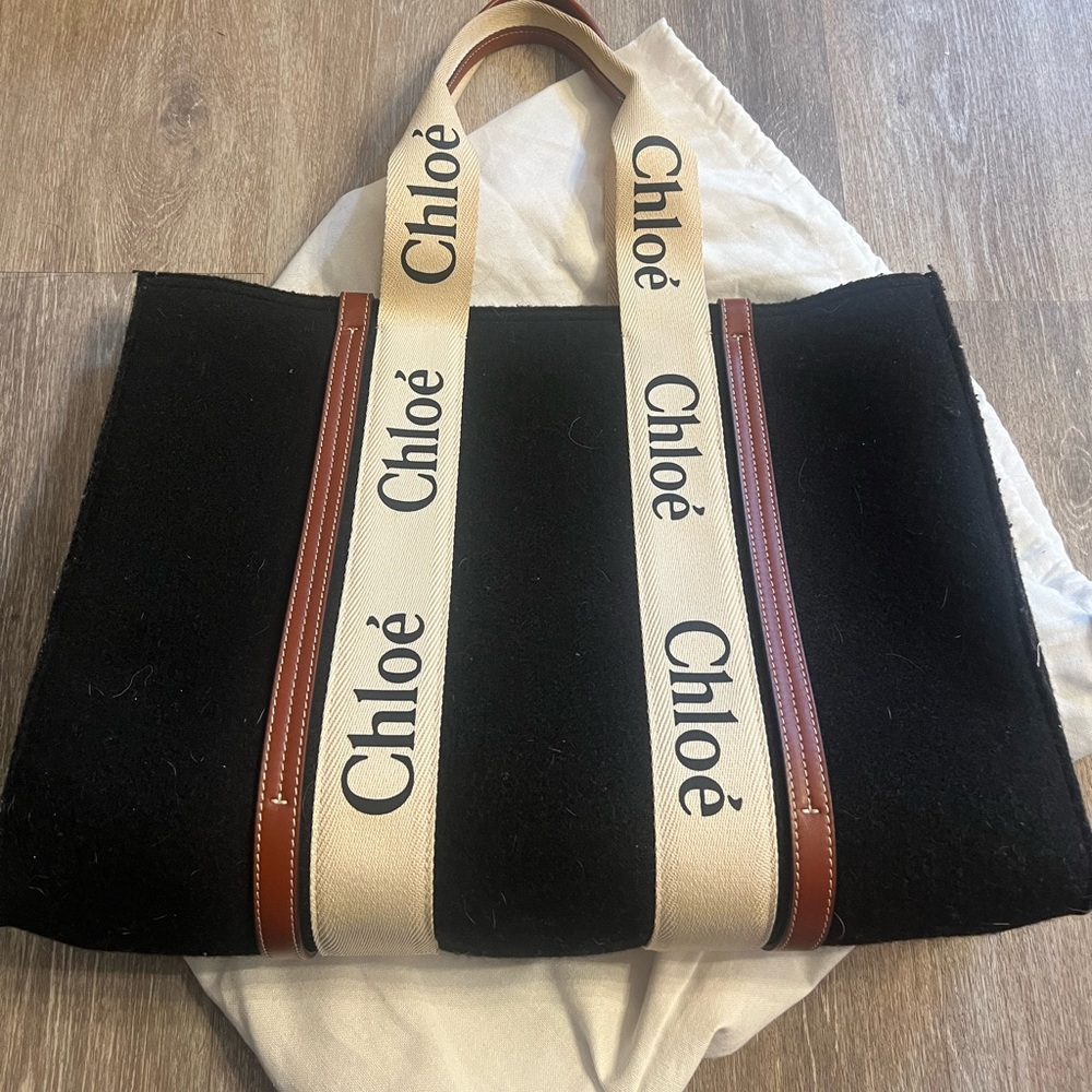 Authentic Large woody Chloe felt tote